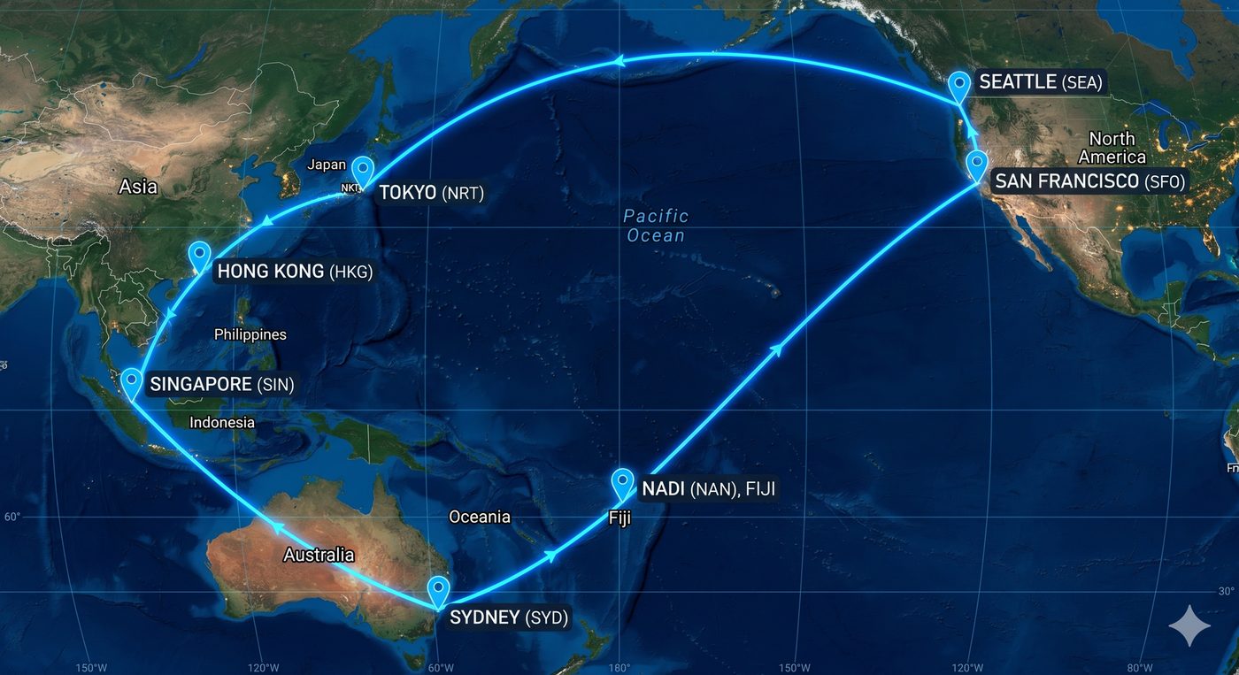 Tokyo → Sydney → Fiji